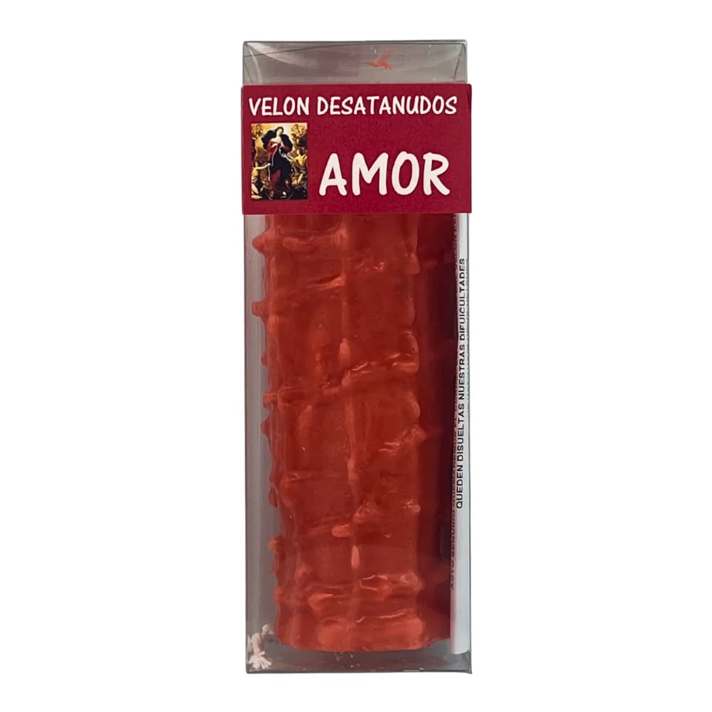 KARMA - Velón Desatanudos Rojo para el Amor  Vela Especial de Ritual para Desatar Nudos en Temas Amorosos.