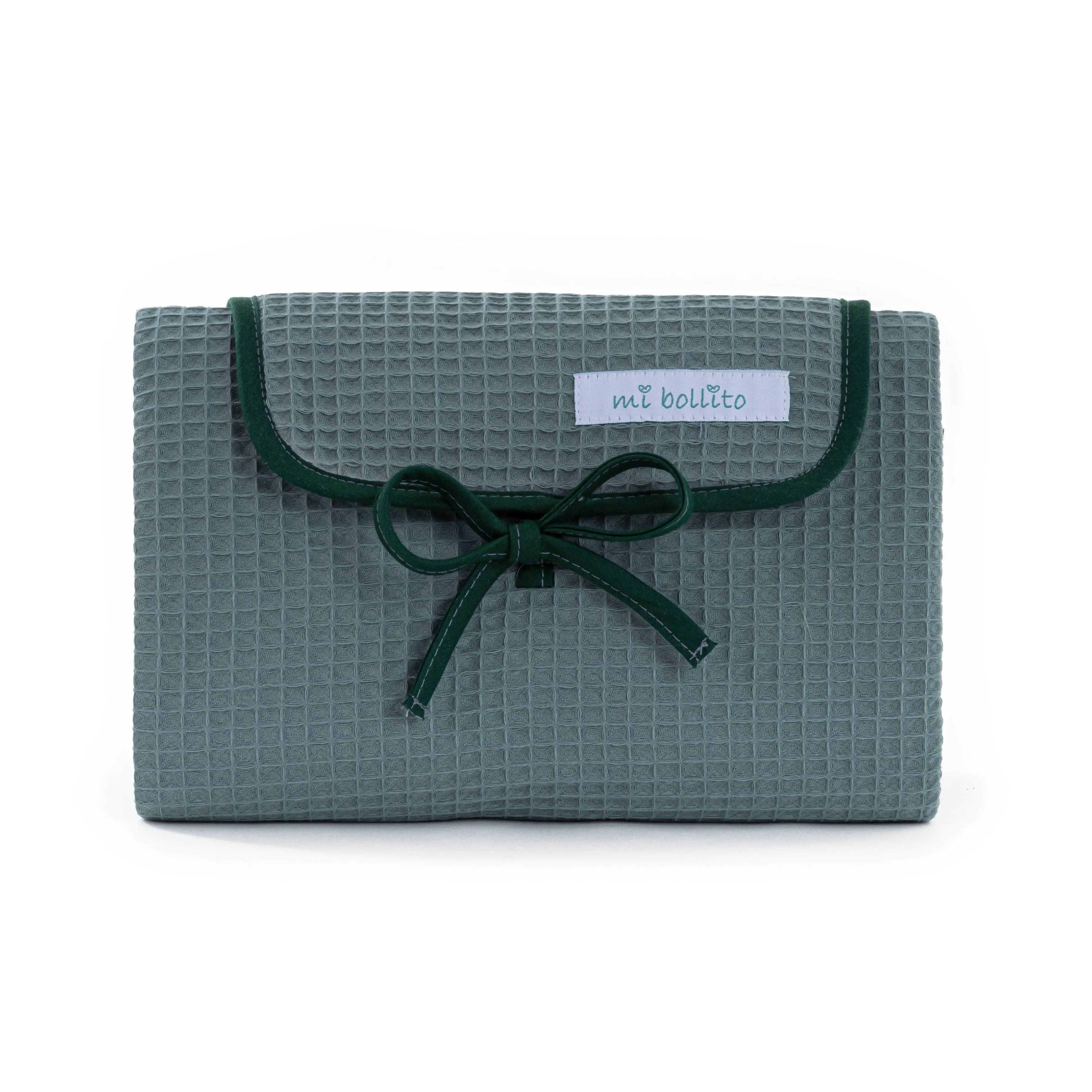 Mi Bollito – Cambiador de bebé portátil, plegable e impermeable. Tejido 100% de algodón de gofre. Fácil de guardar en el bolso maternal. Ideal