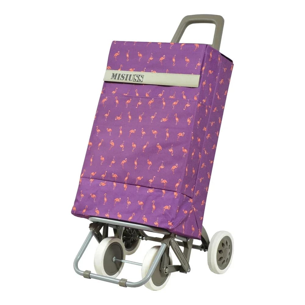 Carro de la Compra 4 Ruedas con 2 Bolsillos flamencos fucsia Calidad carro compra bolsa de la compra