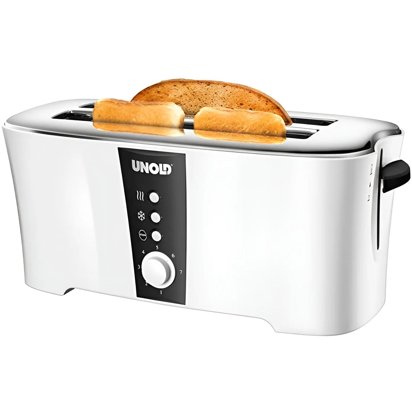 Unold 38020 Tostadora Diseño Dual Doble Disco Ranura Larga 1350W Blanco