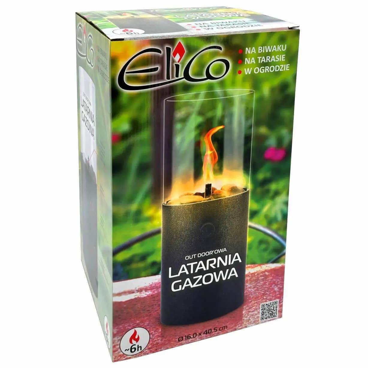 Farola a gas Elico, modelo portátil para cartucho de 190g, iluminación eficiente y duradera, ideal para exteriores, camping y zonas al aire libre,