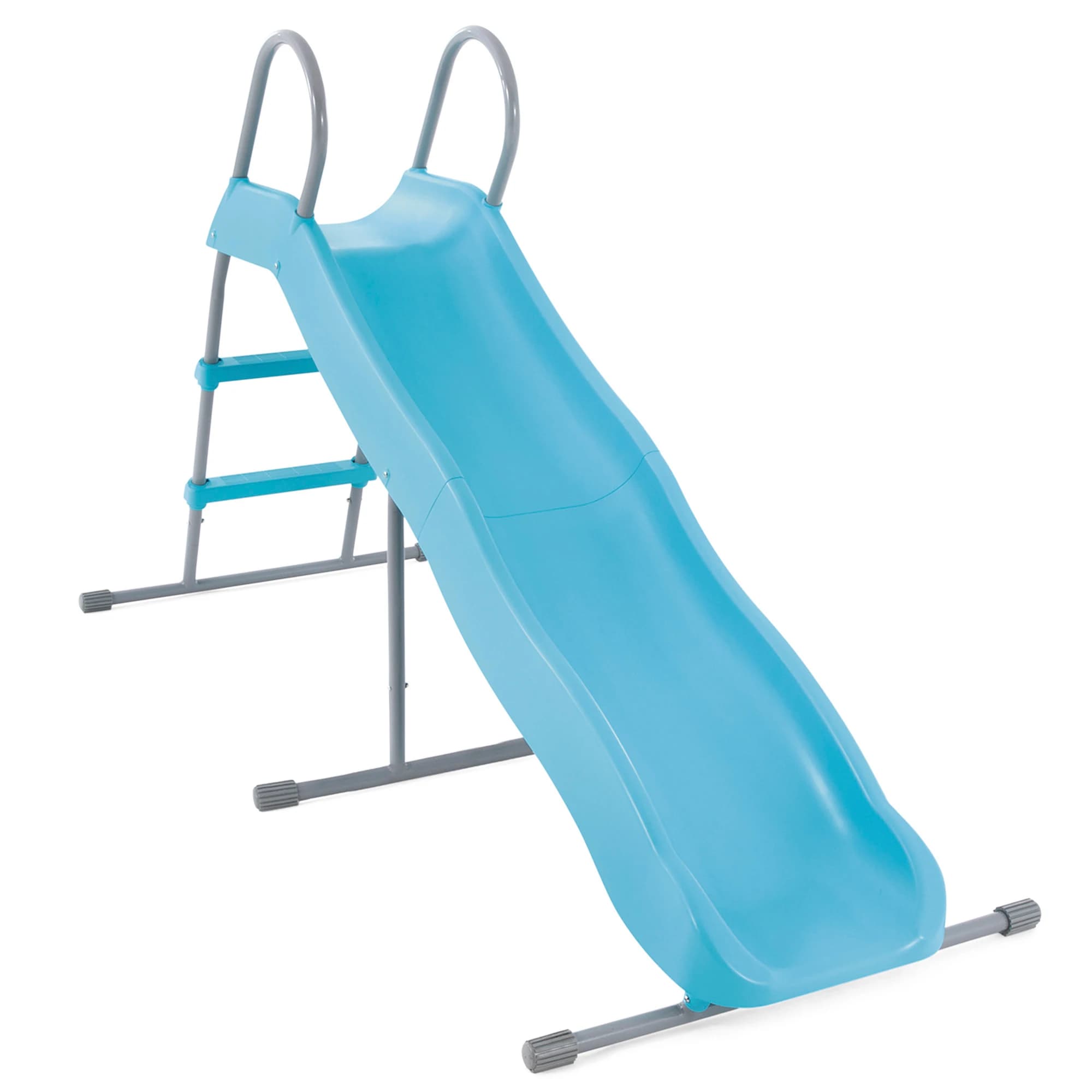 INTEX Tobogán infantil azul, Pata estabilizadora, Estructura de acero, Superficie lisa de PVC, Toboganes para niños, Toboganes infantiles exterior,