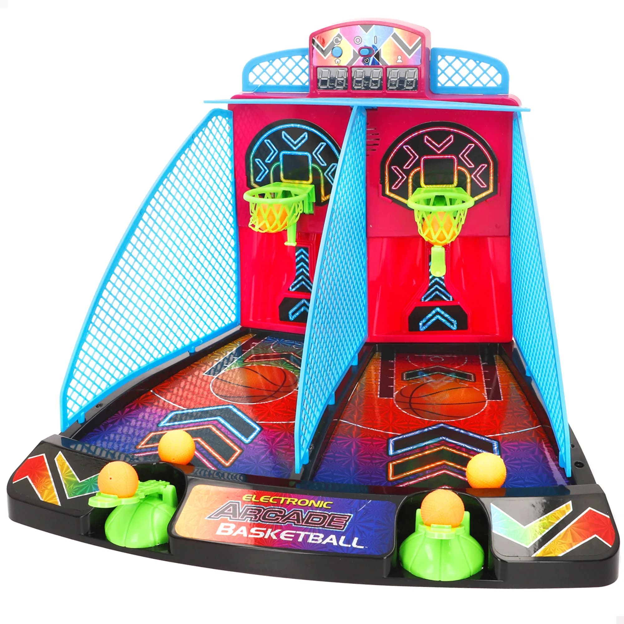 CB Games - Juego baket de mesa neón arcade con luces, sonido y marcador digital, diseño premium, edición coleccionista, juguetes retro, juegos de