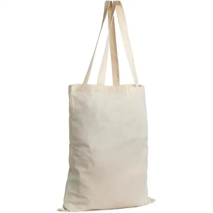 Bolsa de tela TOTEBAG 100% algodón con Asas largas. Bolsas Reutilizables, Lavables y Biodegradable, respetuosas con el medio ambiente. Medidas 48 *