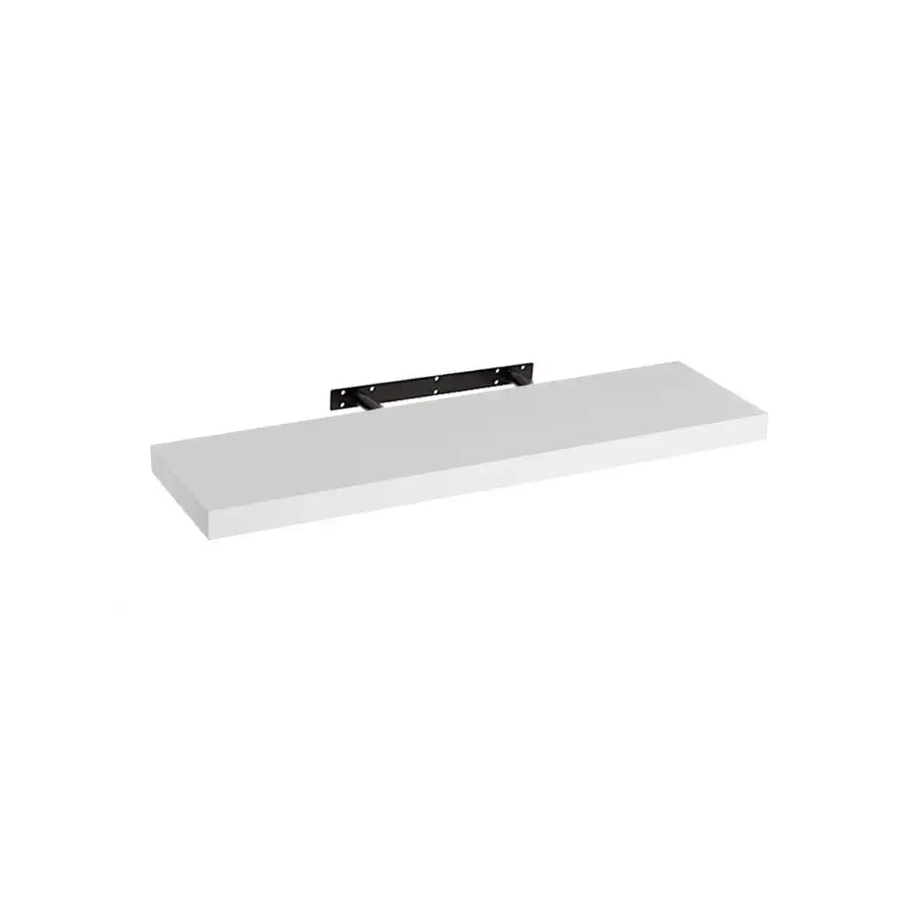 Lola Home Estante de pared flotante de madera MDF blanco de 23x80 cm