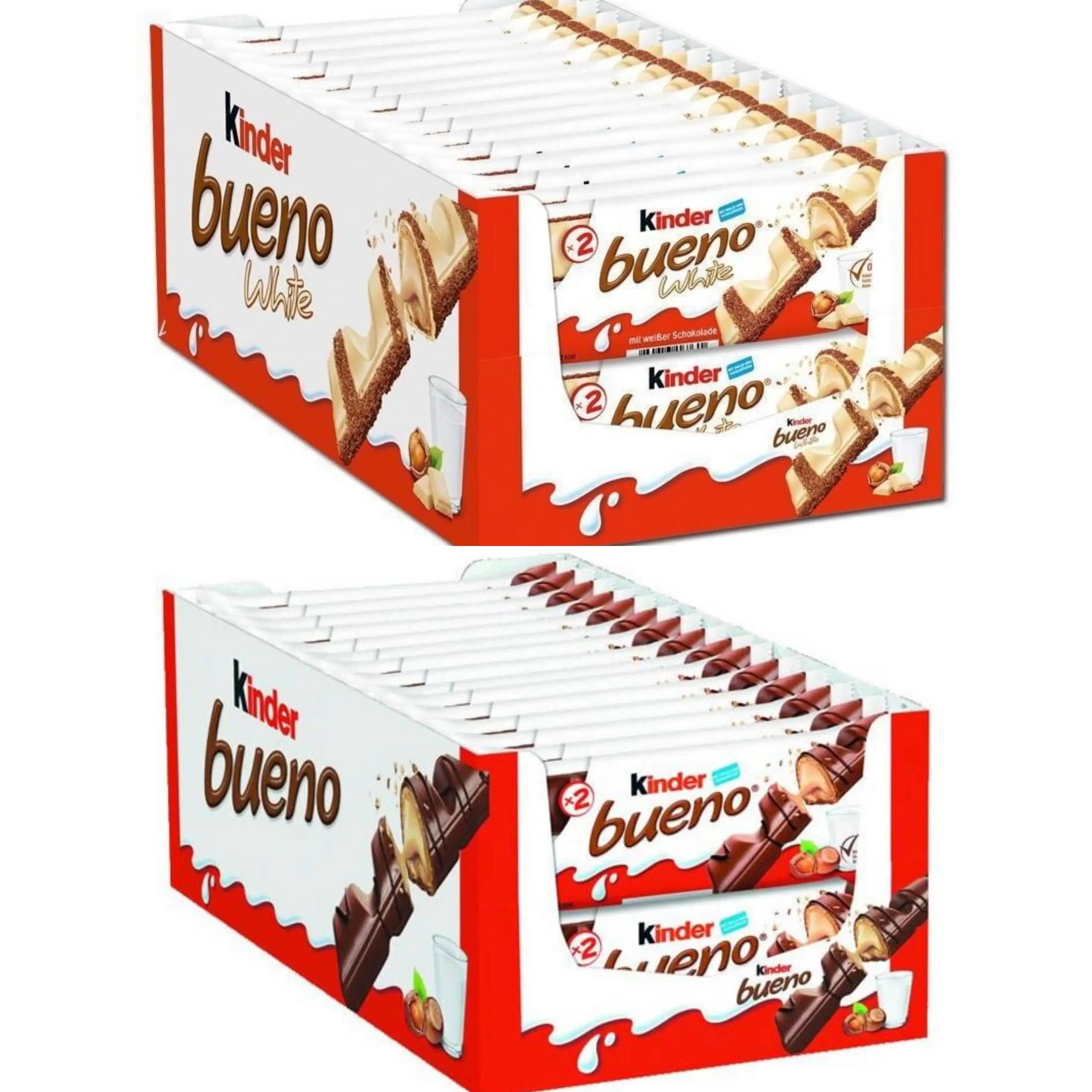 Ferrero Kinder bueno Nacional y kinder blanco Chocolate Chocolatina Original Kinder Barritas de Chocolate blanco/negro relleno de avellanas 100%