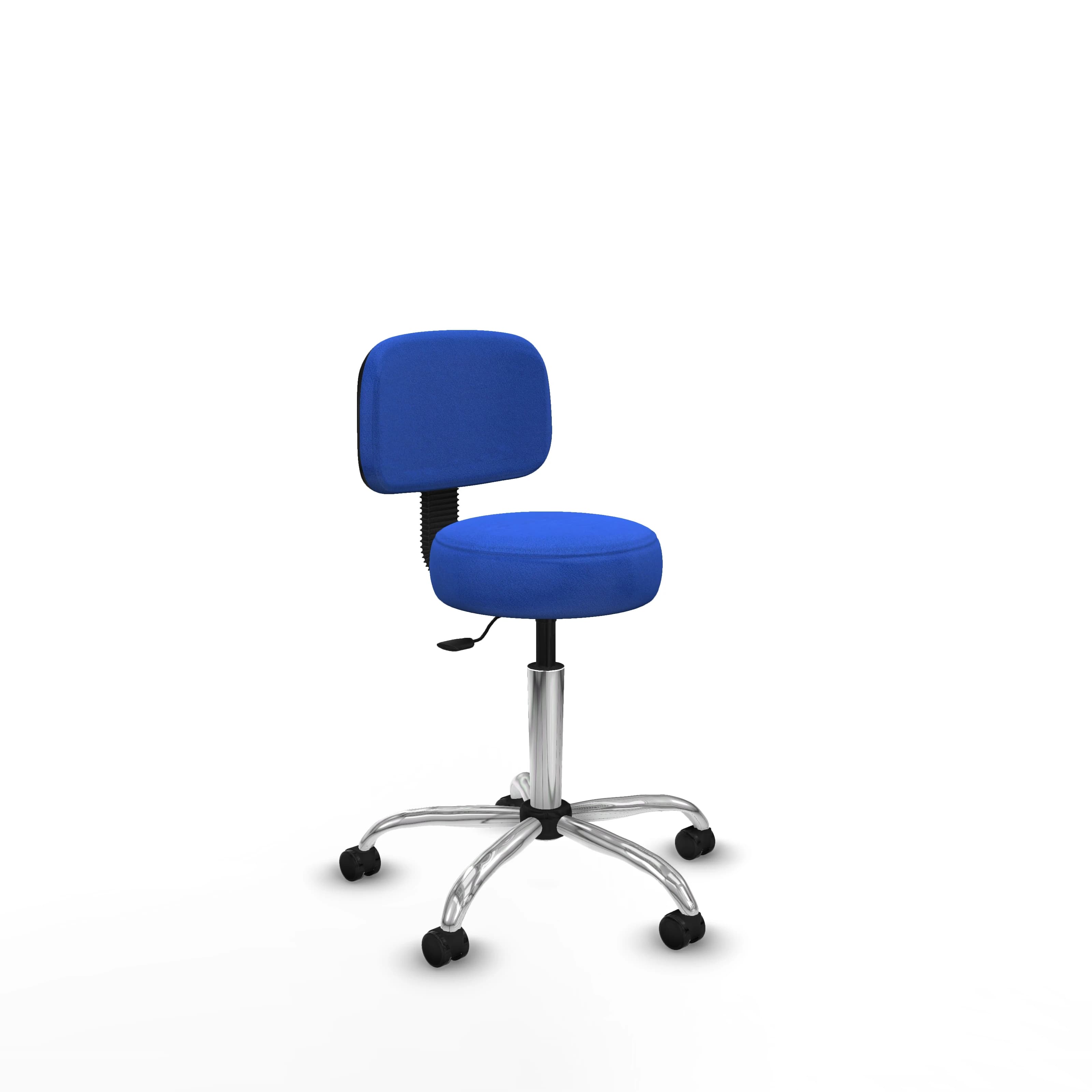 Silla Llanos giratoria Bali azul base cromada 600 ruedas autoblocantes 50