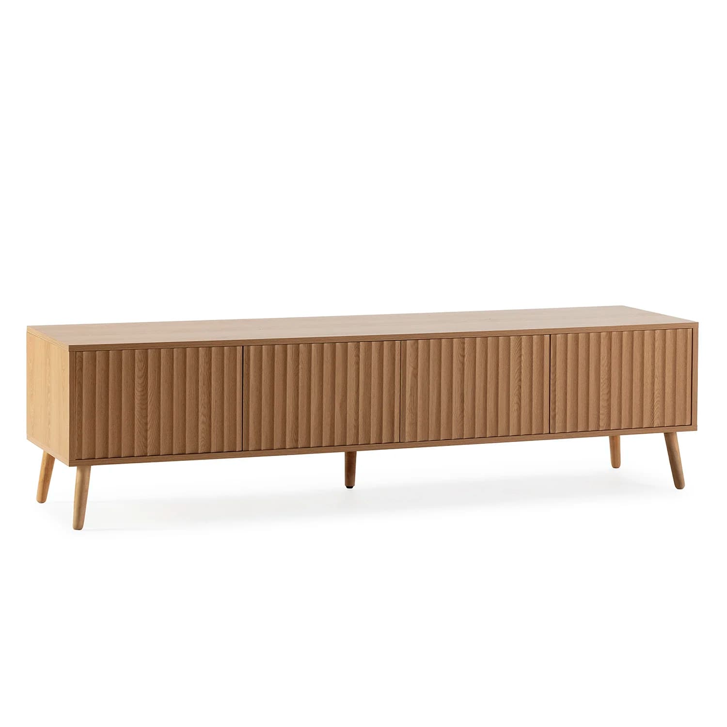 VS Venta-Stock Mueble tv Lluvia 4 puertas color roble, 160 cm largo