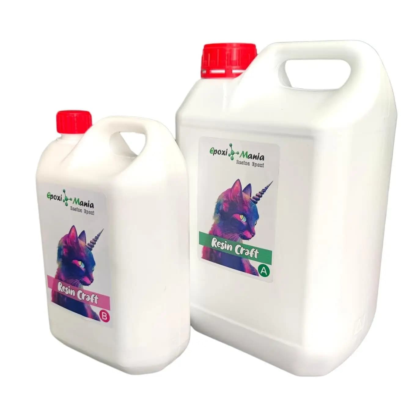 Resina Epoxi Resin Craft de Epoximania de alto brillo sin microburbujas y trasparente 5 kilos A+B