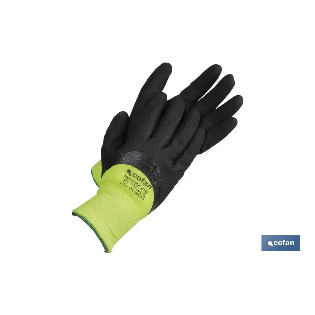 COFAN - Guantes impregnados en nitrilo con espuma protectora contra el frío | Ideales para actividades a baja temperatura