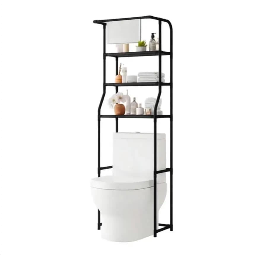 PopLiving Estantería de Baño sobre Inodoro Estante de Almacenamiento Impermeable Organizador Multiusos con 3 Baldas Diseño Multifuncional y Ahorro