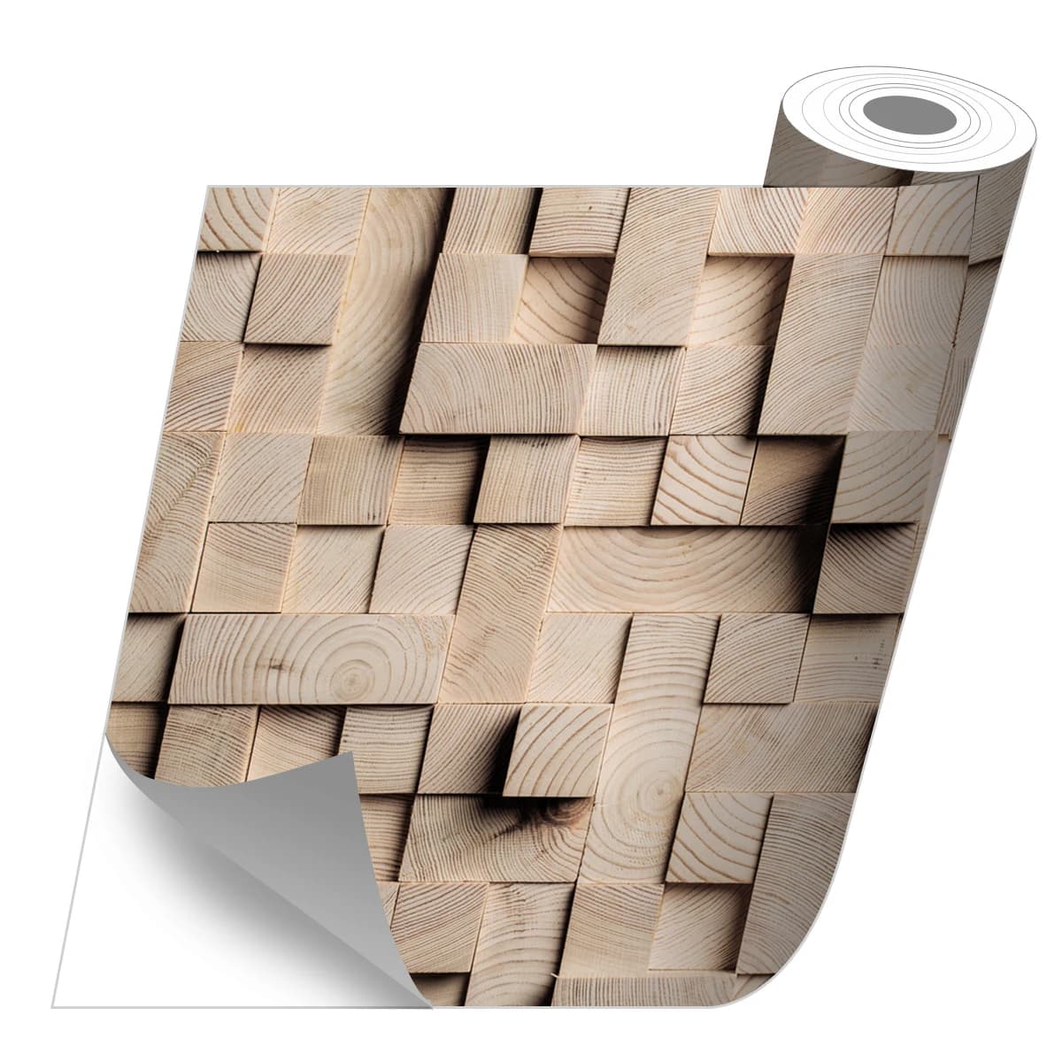 VINILIKO, Rollo sticker Cubos madera