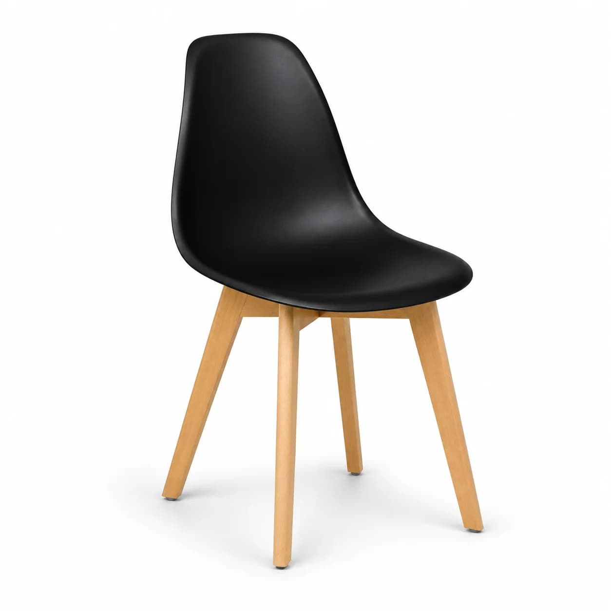ORION91oficial® - Silla ARA Color Negro🖤Asiento Polipropileno y Patas Haya (83x46x55 cm) Estilo Escandinavo, Comedor, Hostelería, Oficina,
