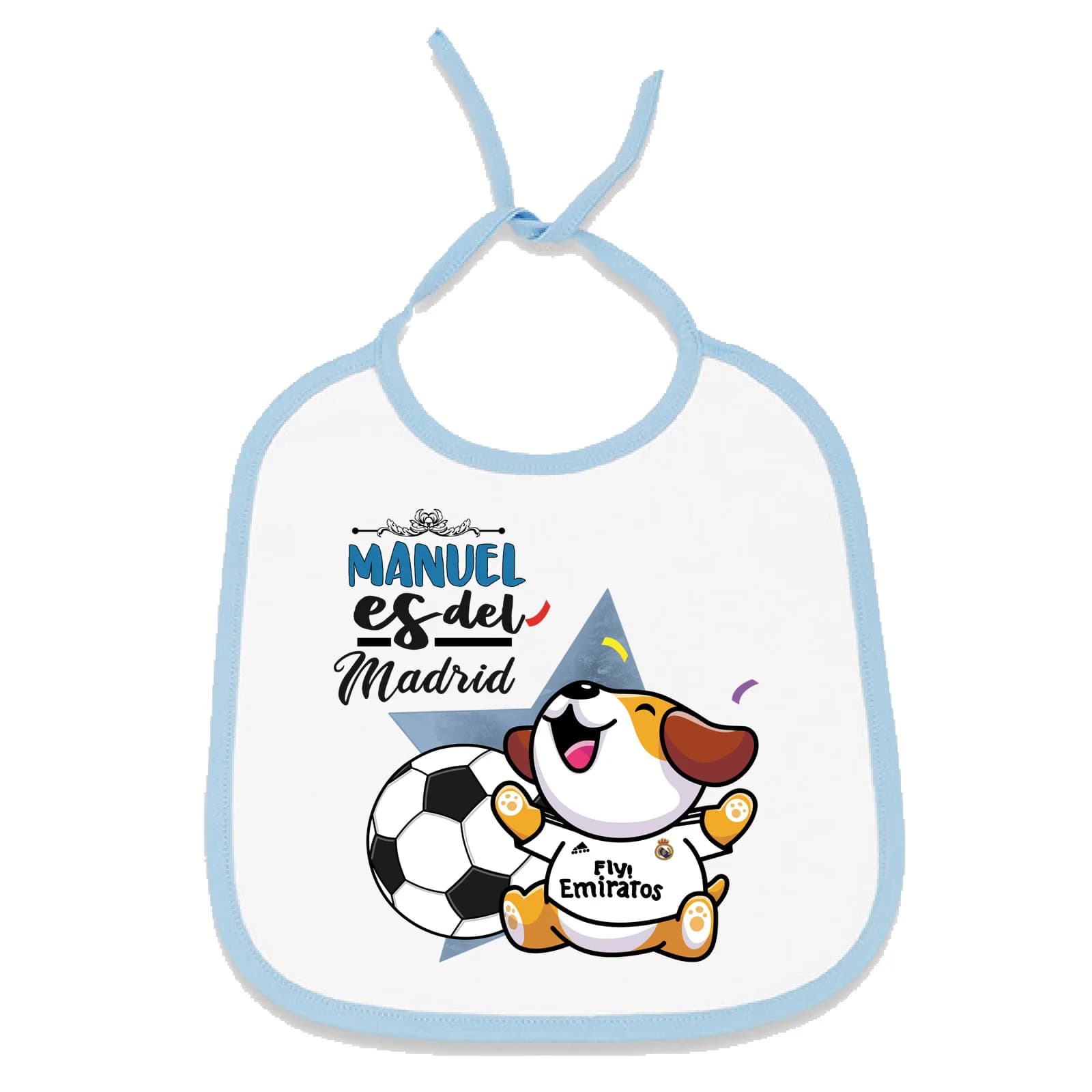 Babero personalizado nombre de bebé equipo de fútbol, niño y niña