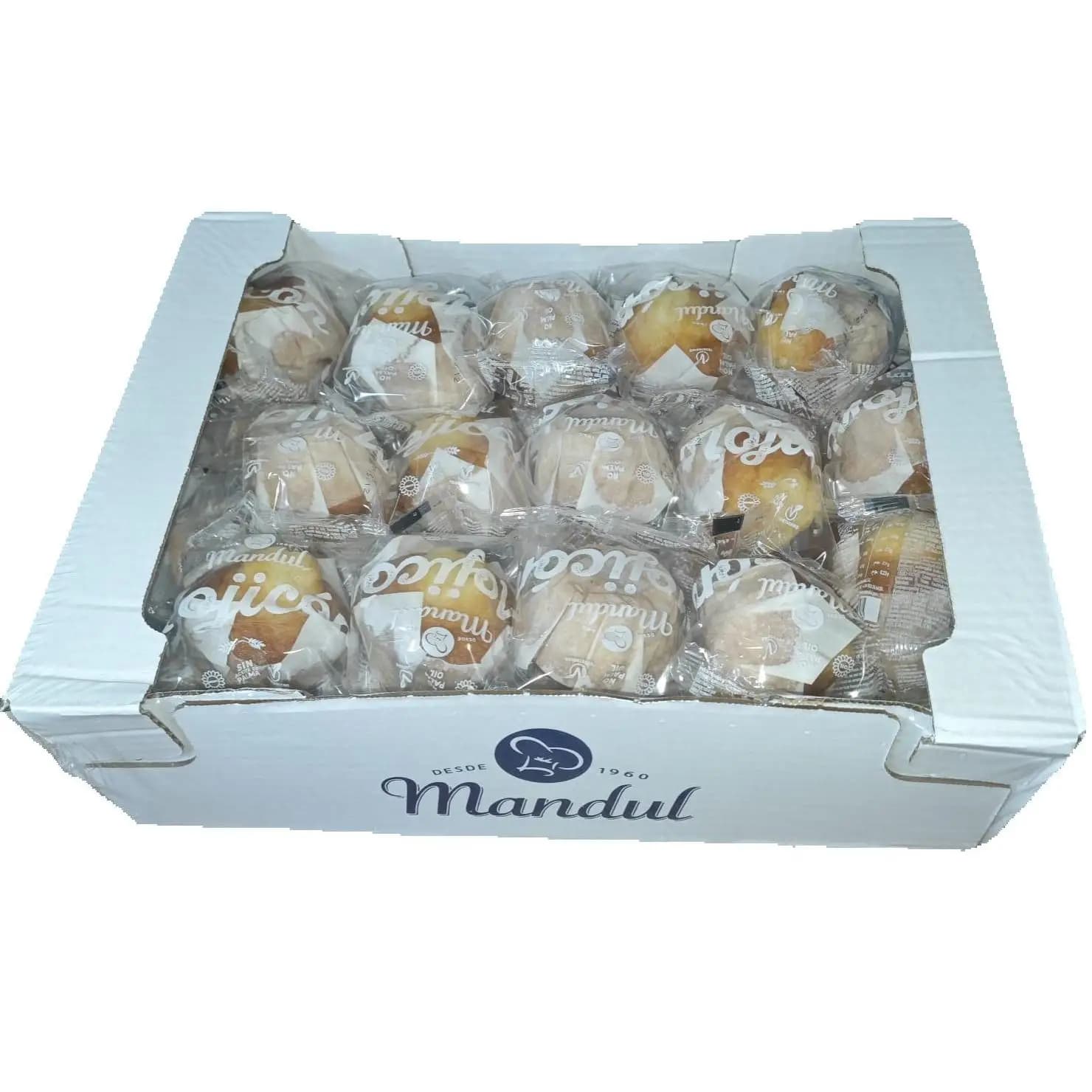 Mandul Mojicon – Caja 1,8 kg (30 unidades x 60 g) Empaque Individual 1×1 – Magdalenas Tradicionales, Suaves y Esponjosas, Perfectas para Desayuno