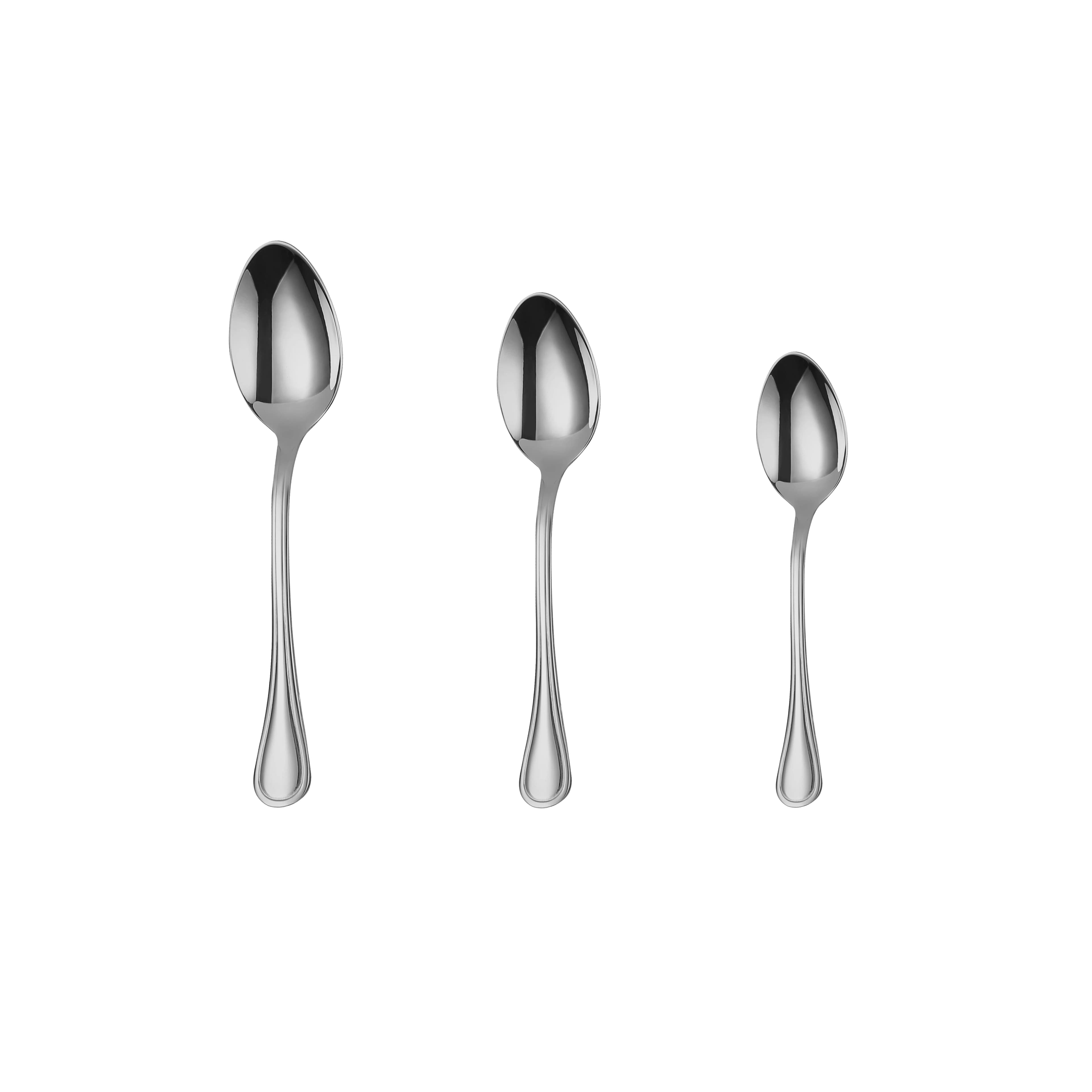 Mr.Spoon Serie Raya Cucharas de 12, 48 o120 piezas,Acero inoxidable 18/0,Plateado,Económico y funcional,Cuchara de té 150mm,cuchara de café