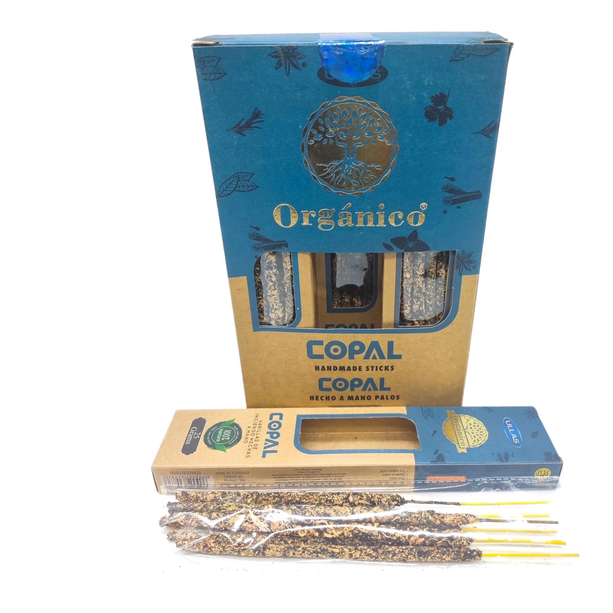 Incienso Orgánico de Copal Ullas Hechos a Mano sin Mano de Obra Infantil y con Aceites Naturales, 12 Cajitas de 25g c/u.