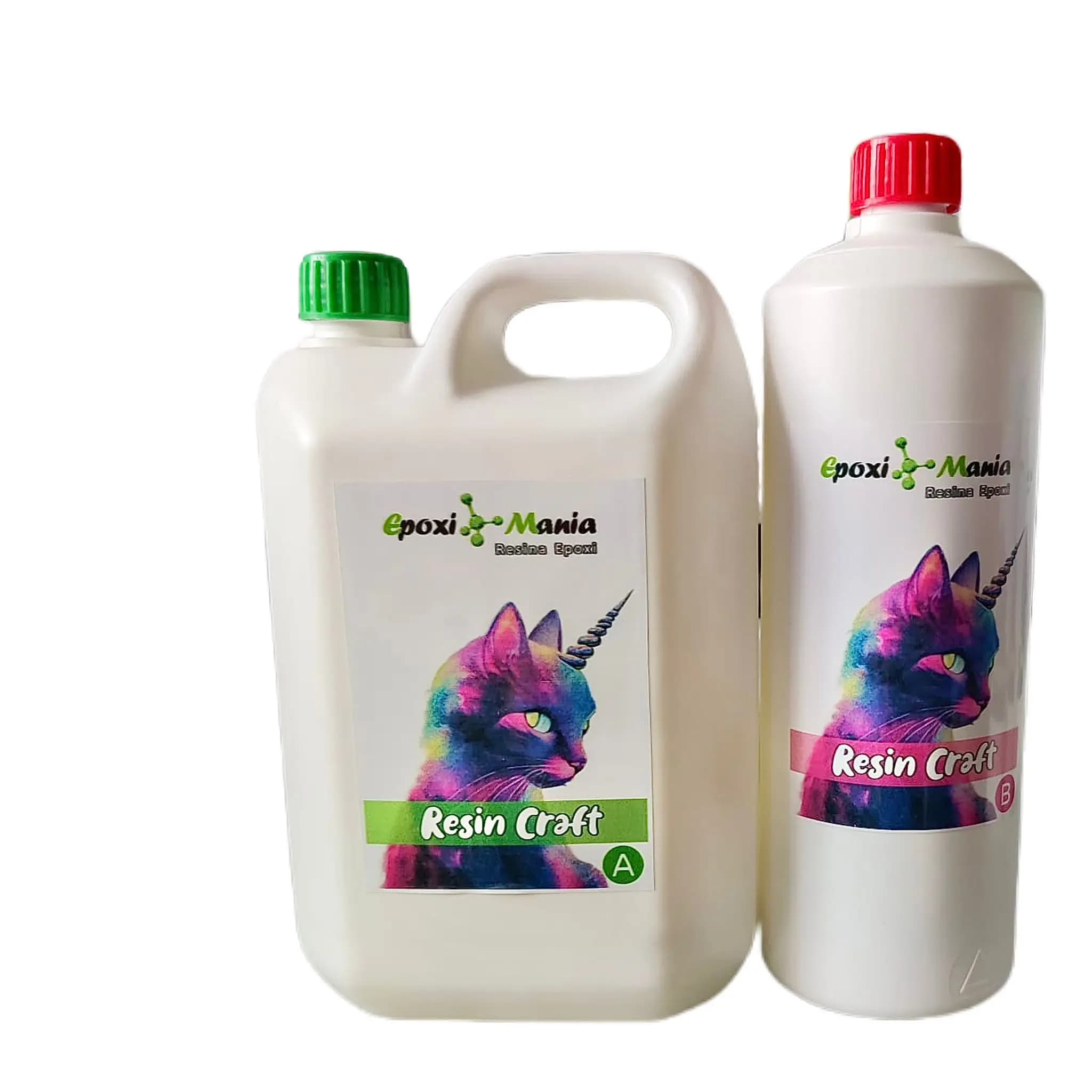 Resina Epoxi Resin craft de Epoximania trasparente sin microburbujas y super brillo 2 kilos A + B
