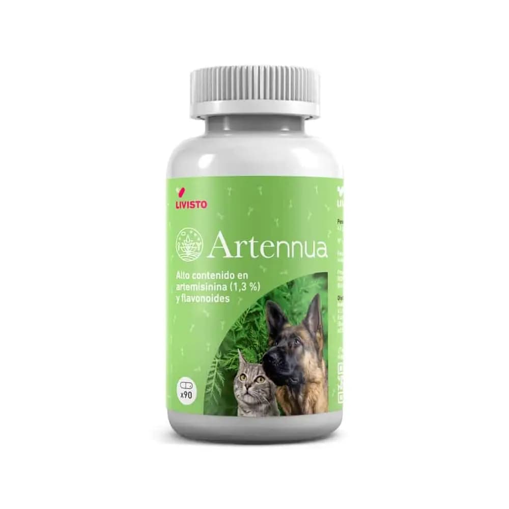 Livisto - Artennua 90 Capsulas Para Perros y Gatos - Estimulador Del Sistema Inmunológico con Artemisinina 1,3% y Flavonoides