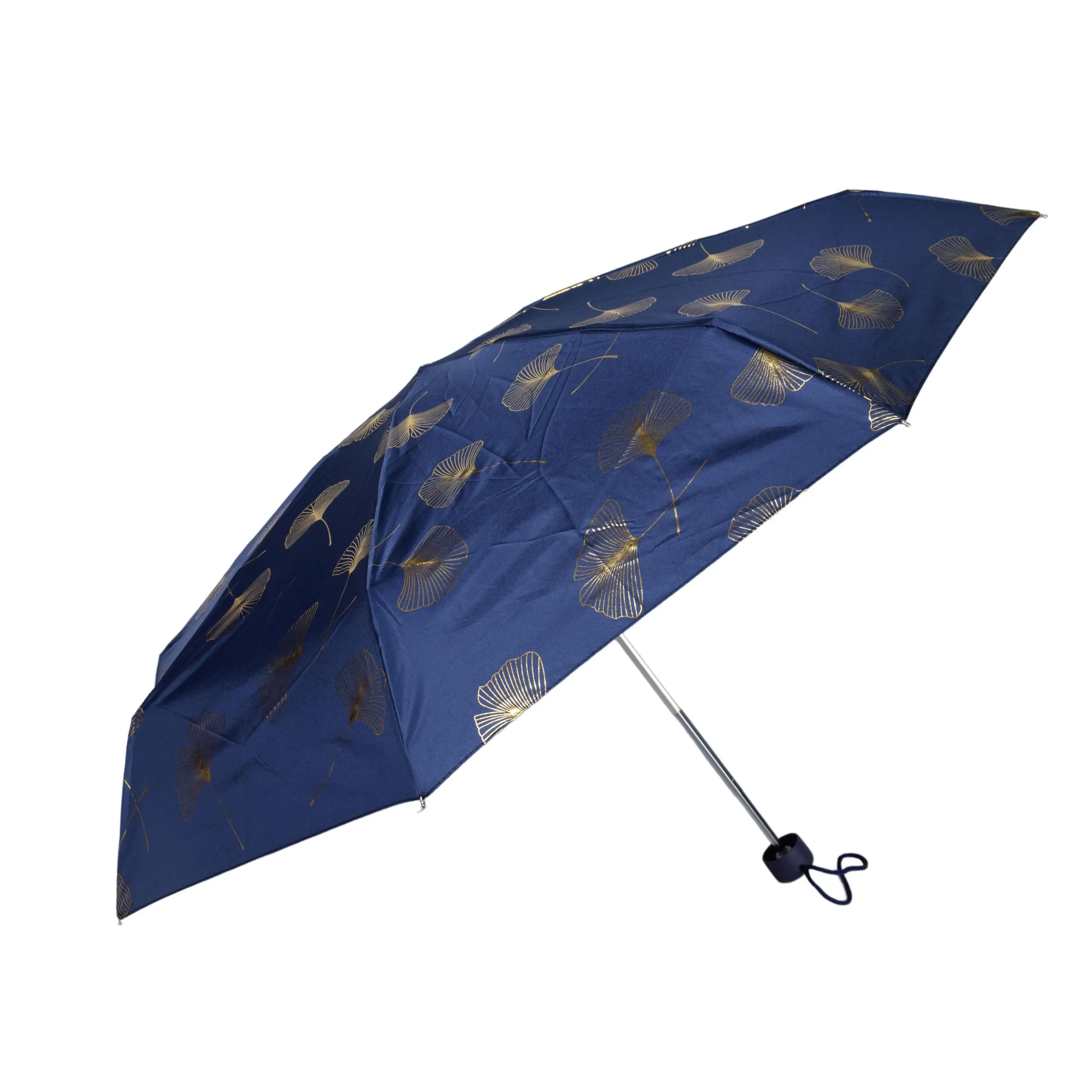 J.S ONDO PARAGUA MINI ESTUCHE CON ESTAMPADO METALIZADO DE HOJAS Y CORAZON PARA BOLSILLO, CON CREMALLERA PARAGUA ALUMINIO + FIBRA, PARAGUA MANUAL