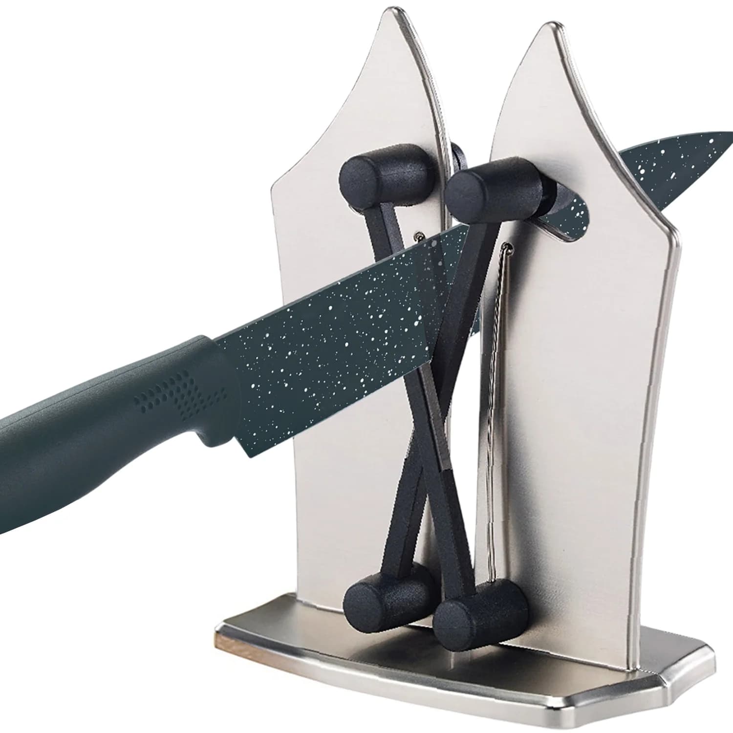Afilador de Cuchillos Manual, Fácil de Usar, Resistente y Ligero, Se Adapta a Cualquier tipo de Cuchillo, Afila y Pule, Ideal para Cuchillos Lisos o