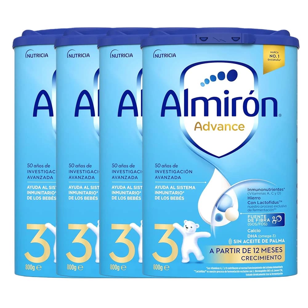 🎀 Almirón Advance 3-Leche en Polvo Bebé | Etapa 3 | Fórmula infantil en polvo apta para bebés de 12 a 18 meses