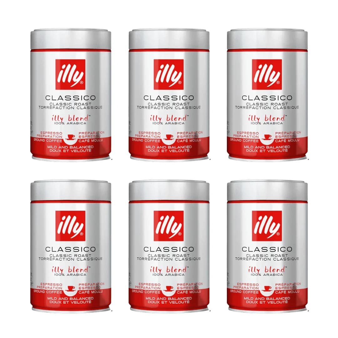 Illy 6 PACK Café Molido Tostado Classico 250 Grs - QUMIR