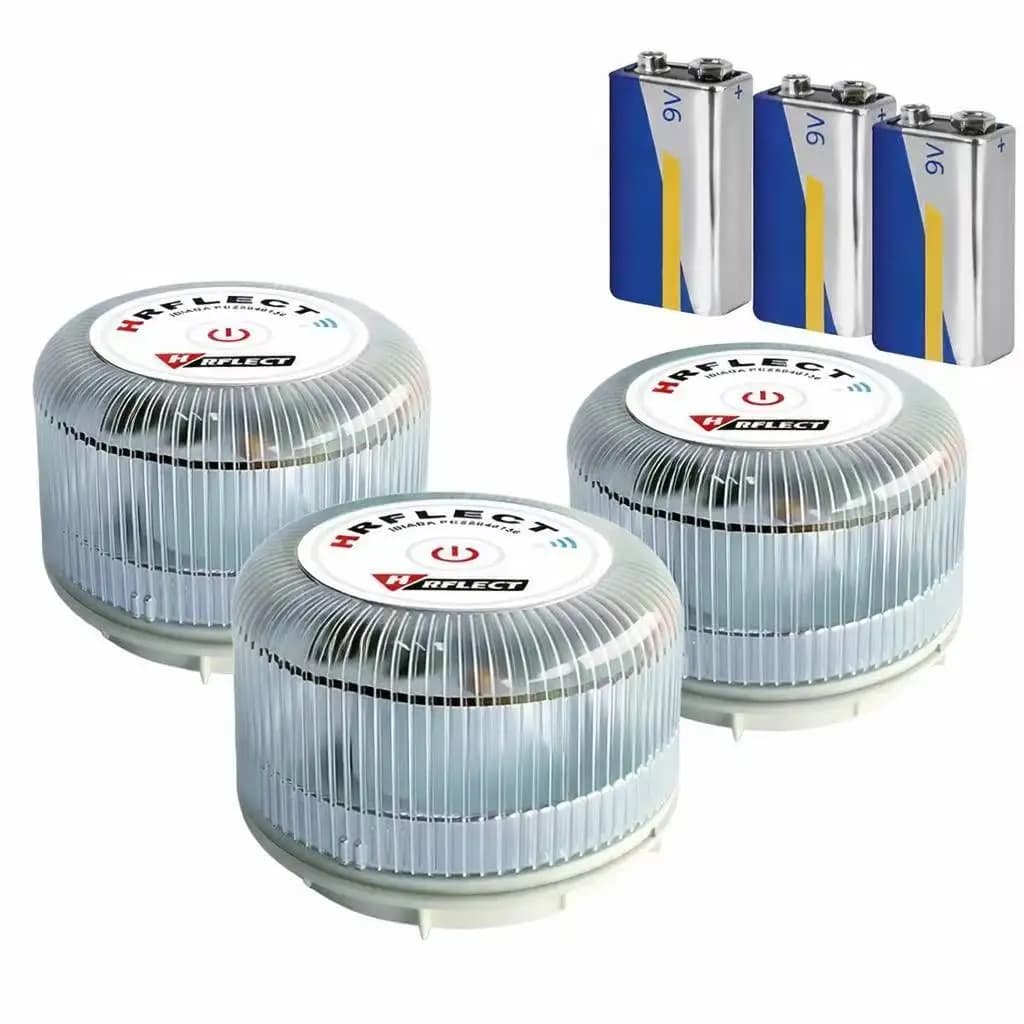 Pack de 1 / 2 / 3 Balizas V16 HRFLECT Homologada DGT con Bateria 9v incluida – Conectividad DGT 3.0 Activa hasta 2038, Obligatoria 2026
