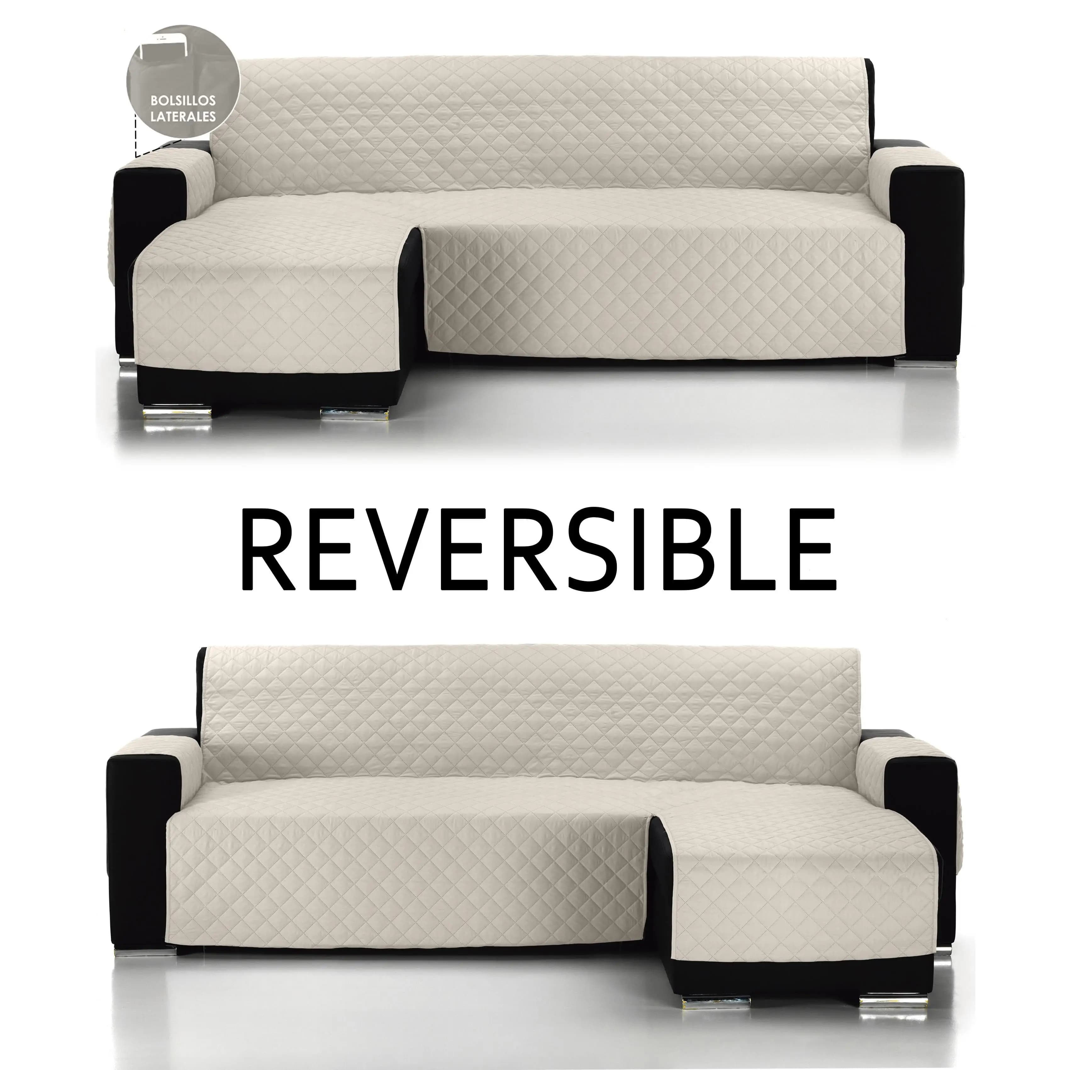 ALMERITEX 2000 Cubre Sofa Chaise Longue Reversible - Protector Sofá-Acolchado Sofá-fácil de Limpiar