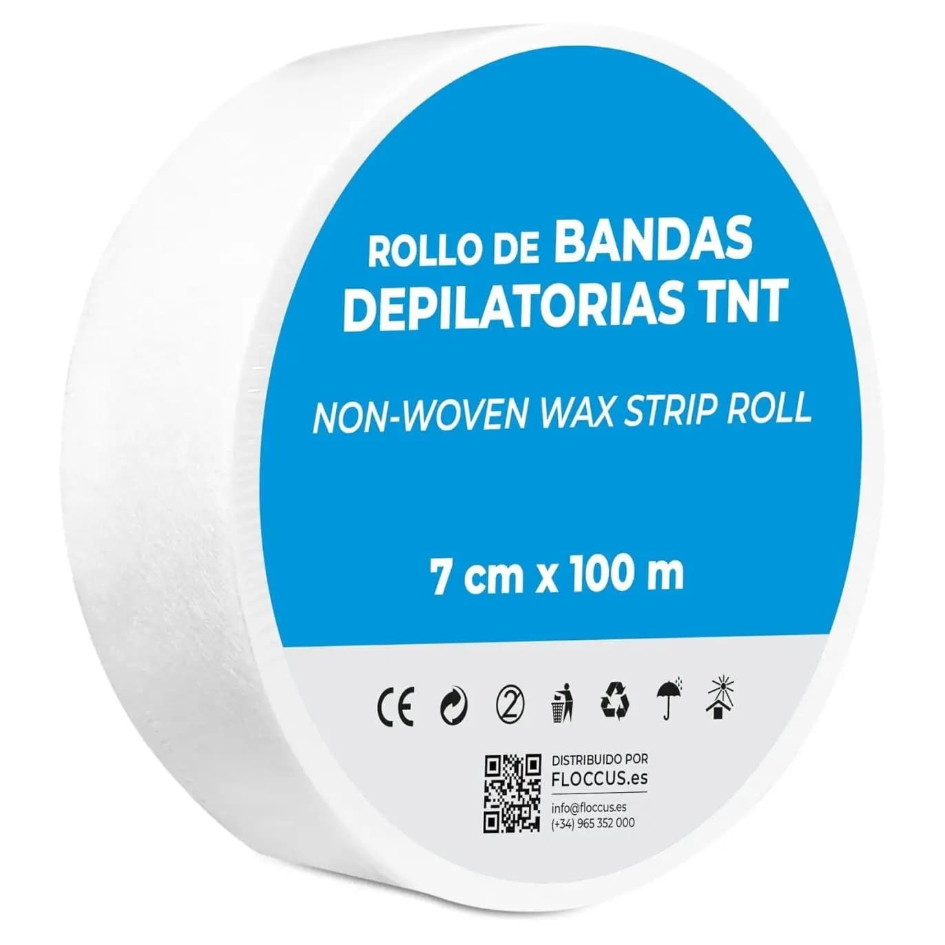 Rollo de Bandas Depilatorias TNT 7 cm x 100 metros - Rollo para Depilación con Cera - Apto para Uso Profesional en Centros de Belleza y Estética