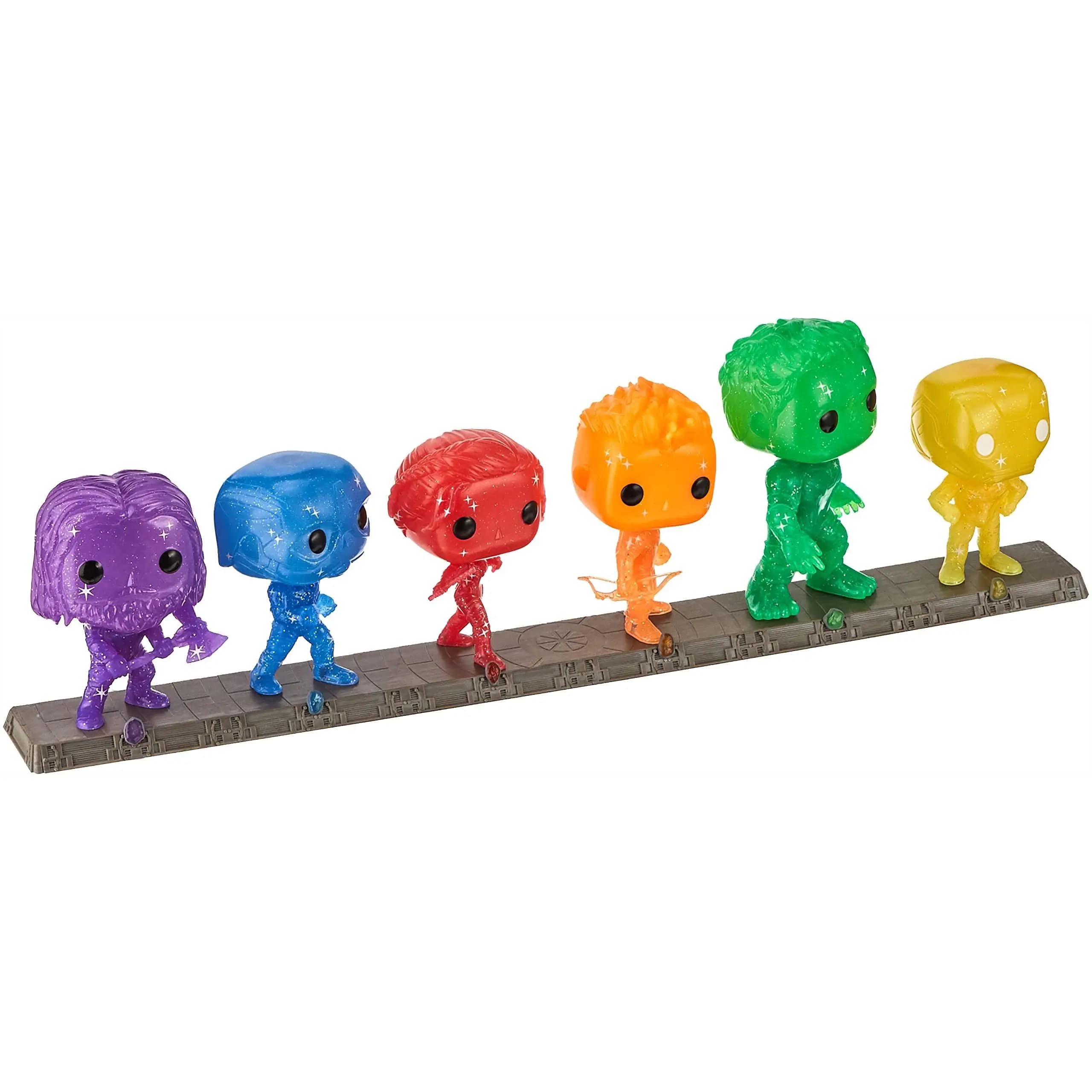 ¡Funko POP! Serie de artistas: Marvel Infinity Saga - Objeto - Paquete de 6 Marvel Avengers con base - Exclusivo de Amazon - Figuras miniatura