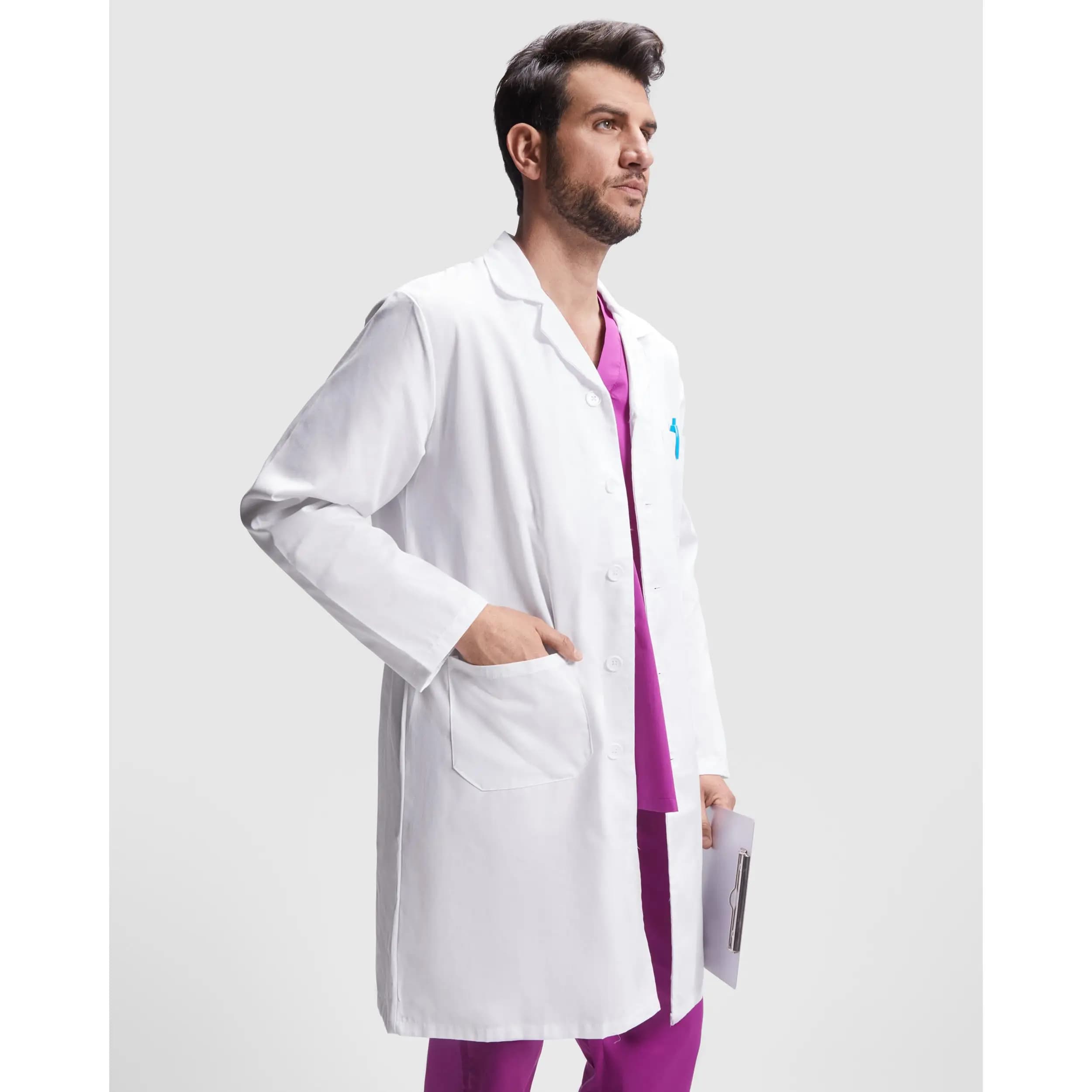 Bata de trabajo de para laboratorio, sanidad, estética, alimentación y limpieza ROLY - VACCINE de sarga