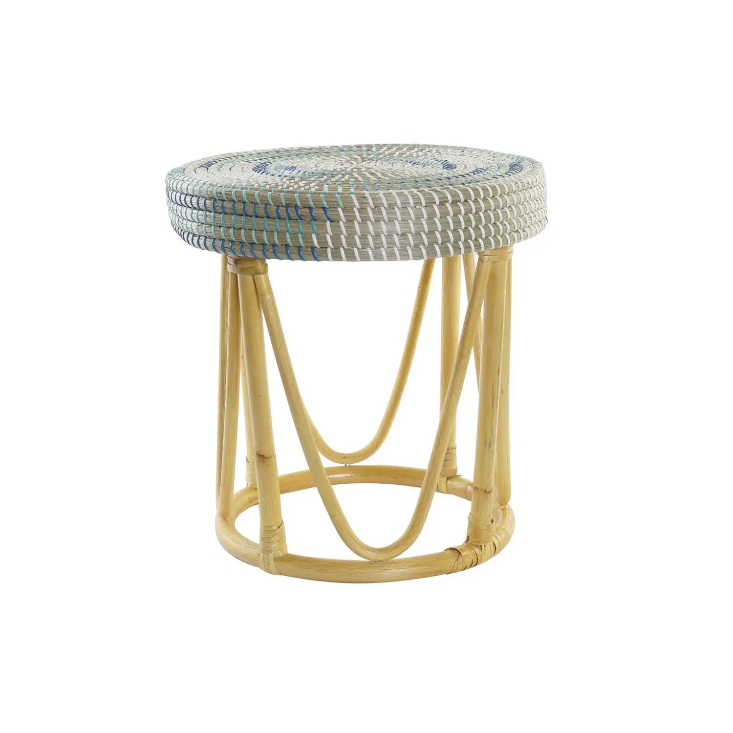 REPOSAPIES RATAN SEAGRASS 41X41X42 TURQUESA FIJALO MB196160