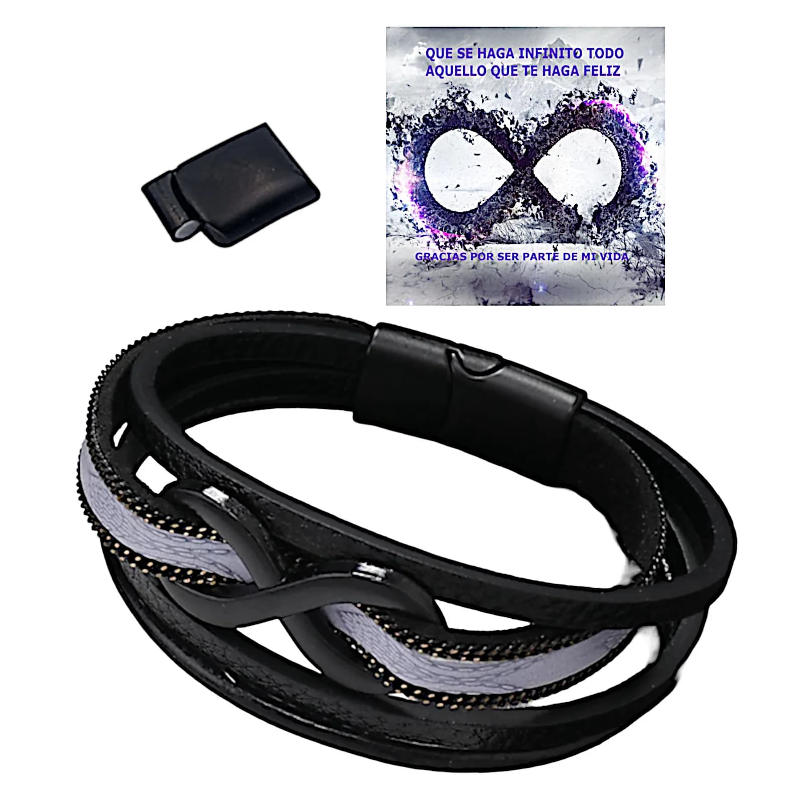 HOGALTHY Pulsera hombre personalizada - Regalos originales para hombre - Pulsera cuero hombre y acero inoxidable ampliable de 20,5 cm a 22 cm - Regalo