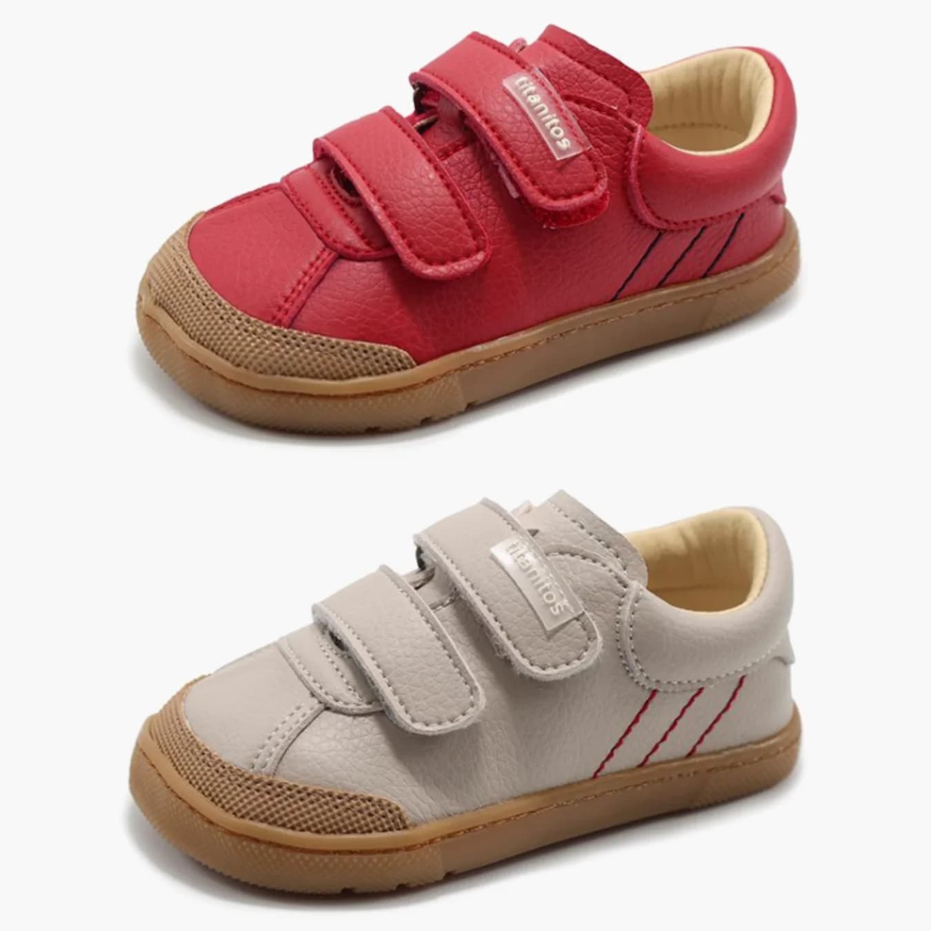 Deportiva Barefoot Titanitos Rojo o Beige talla 20 a 33 | Infantil, respetuoso, ligero y flexible