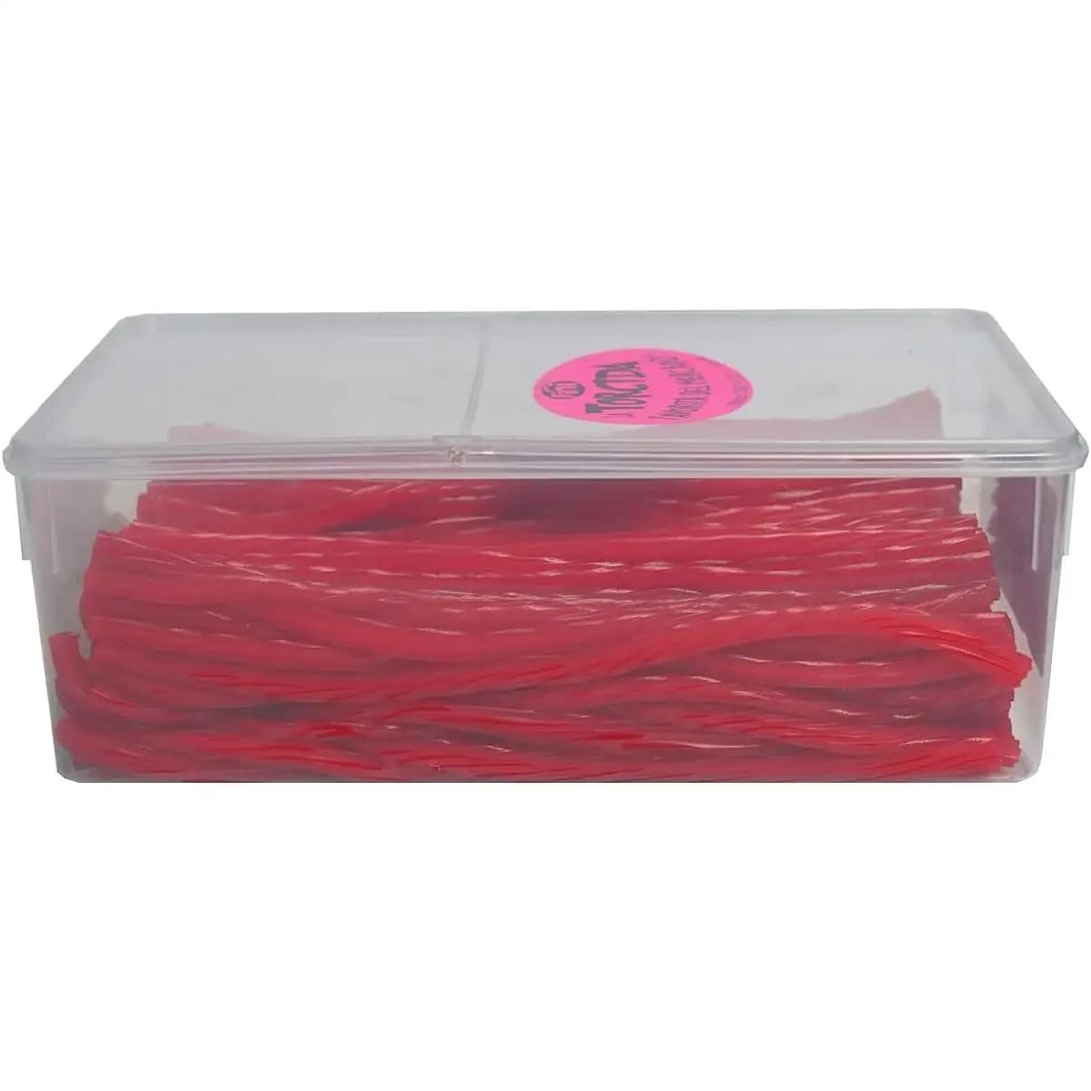 Fini Torcidas Regaliz Sabor Fresa – 200 Unidades, 1,8 kg, Caramelos de Regaliz Suaves y Masticables, Golosinas Color Rojo Intenso, Ideal para