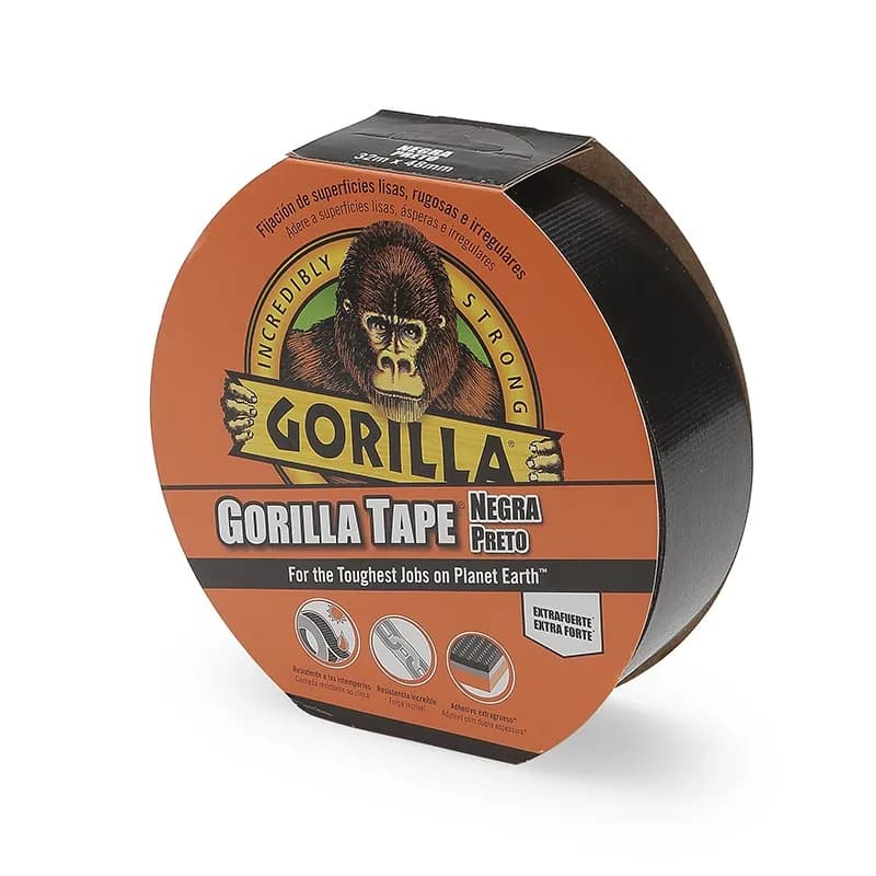 Cinta Americana Gorilla Extra Fuerte en diferentes medidas en color Negro, Blanco, Gris Plata, Transparente y Camuflaje