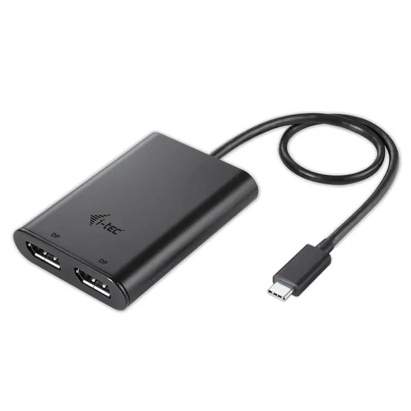 Adaptador de vídeo i-tec c31dual4kdp - usb tipo-c 3.1 a 2 salidas display port 1.2 - max. 3840*2160 / 30hz