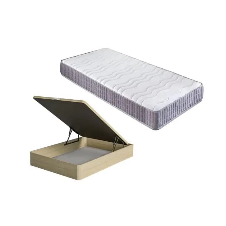 FACTORY COLCHÓN - Pack Colchón Viscoelástico + Canapé De Madera Hard