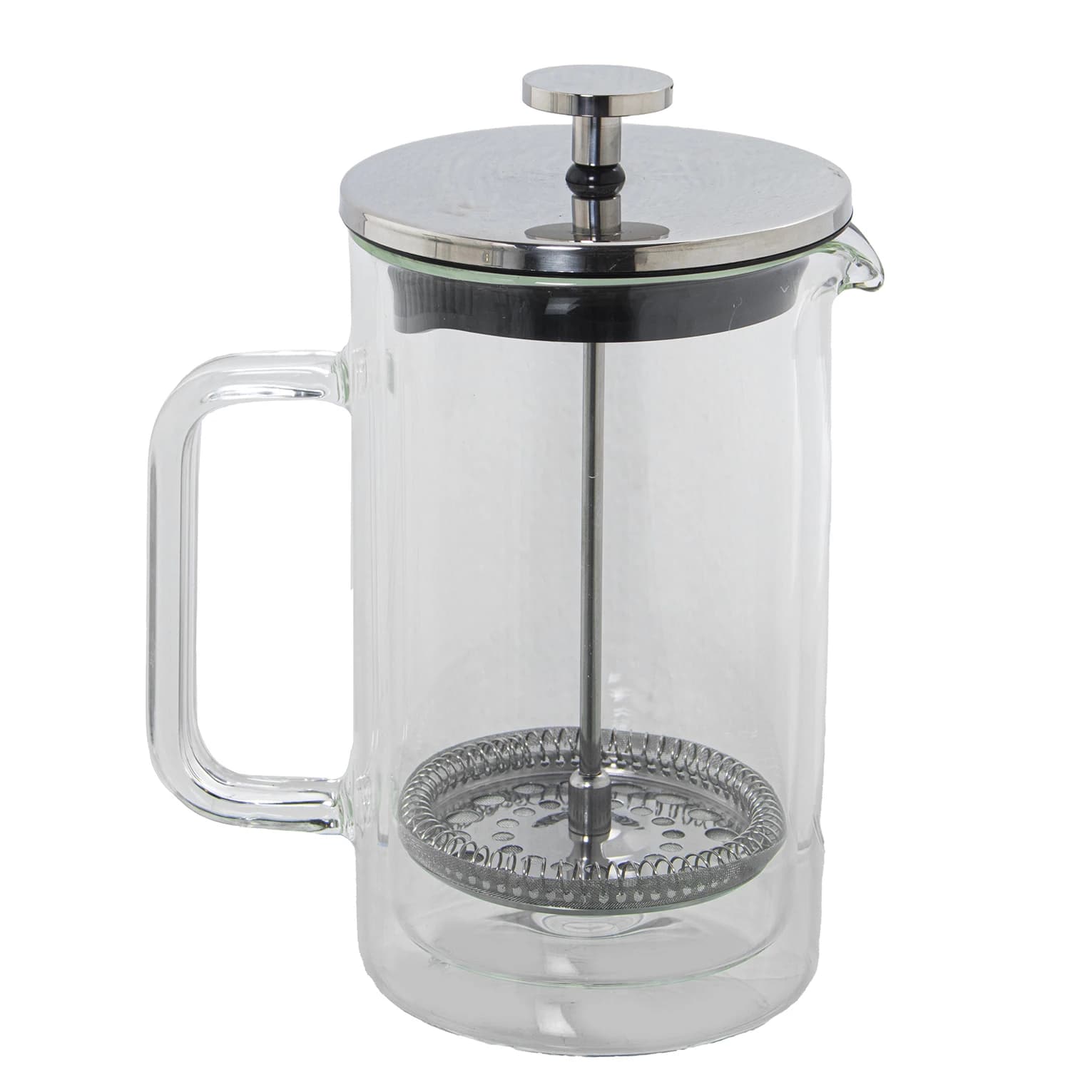 Cafetera embolo 600ml cristaldoble, acero inoxidable 9, 5x14, 5x19cm cristal borosil