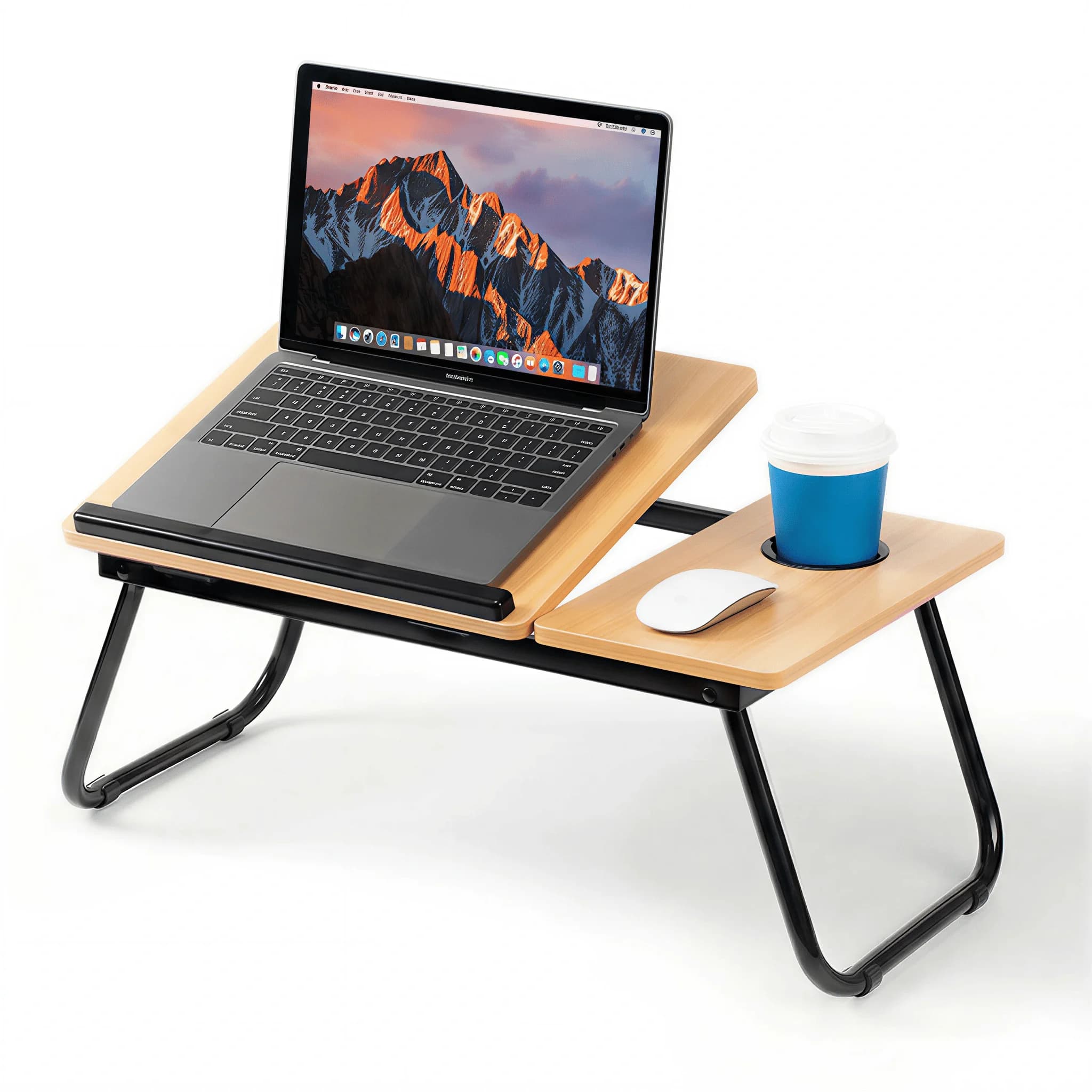 Mesa de cama para portátil, Bandeja para Cama y Sofá Reclinable,Mesa perezosa multifuncional, mesa de cama dobrável para copos, prateleira de mesa