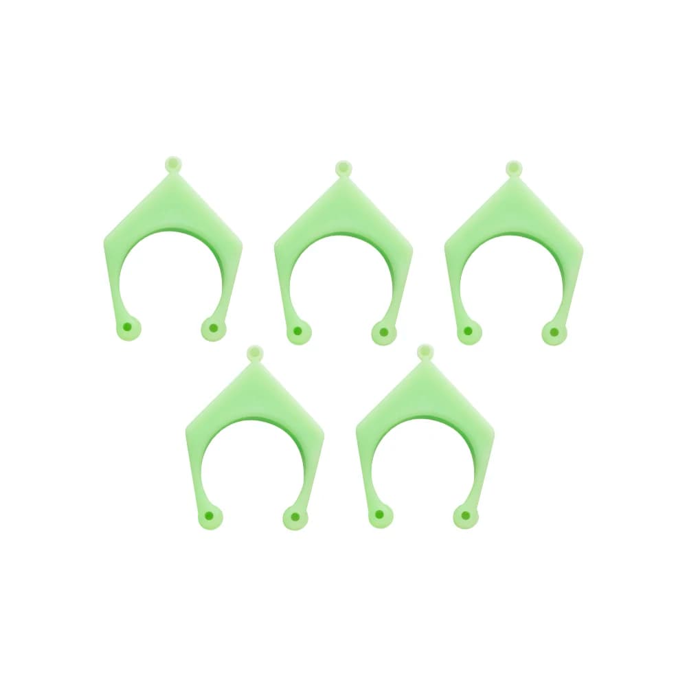 Repuestos para soportes cañas de pesca. Horquilla soporte caña 25x3 y 30x3 verde flúor. Lotes de 5 unidades.