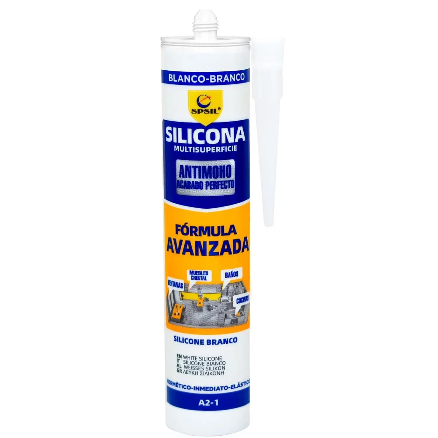 PACK 3 o 6 Silicona Antimoho 280 ml para Baño y Cocina – Sellador Sanitario de Alta Resistencia – Blanco, Negro, Gris y Transparente – Sellante