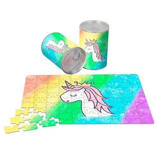 Lote 10 Puzzles en Lata Metálica de Regalo Unicornio - Regalos infantiles Niños Originales Cumpleaños Comuniones