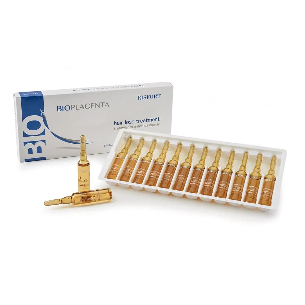 Tratamiento Anticaída Risfort - 12 Ampollas con Extracto de Placenta Vegetal y Proteínas de Soja