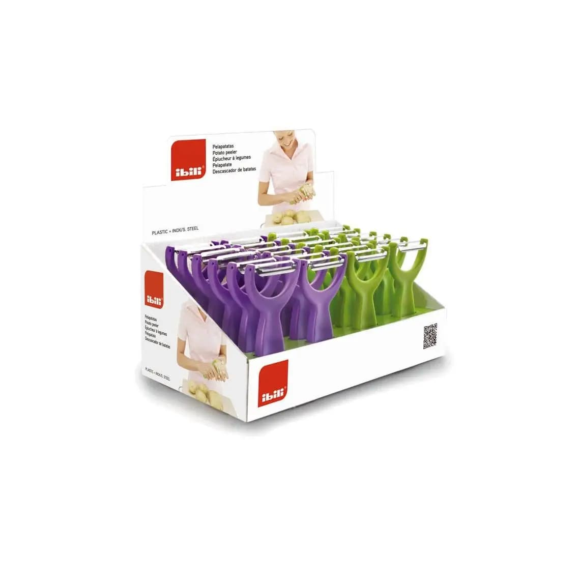 Ibili Pelapatatas Pelador de Patatas en Plástico y Acero: Pack de 2 Unidades