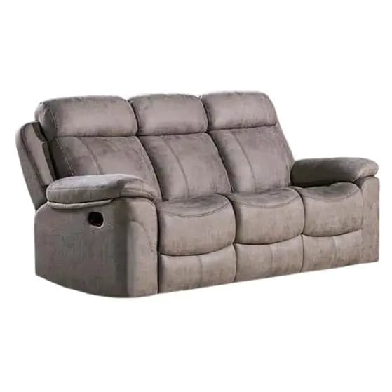 Sofá relax manual de 3 plazas modelos Menfis. Tapizado en tela Nolia disponible en varios colores.