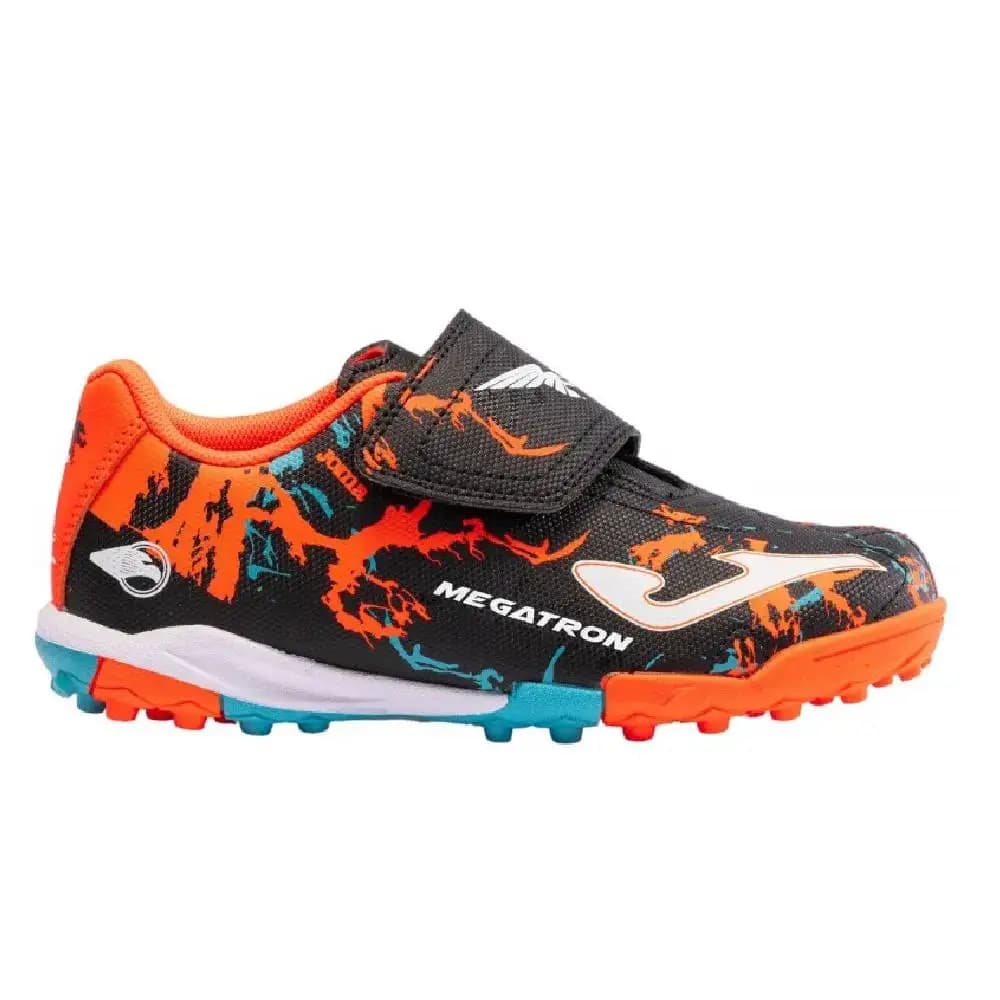 Zapatillas Joma Megatron Fútbol Turf Negro Naranja para Entrenamiento