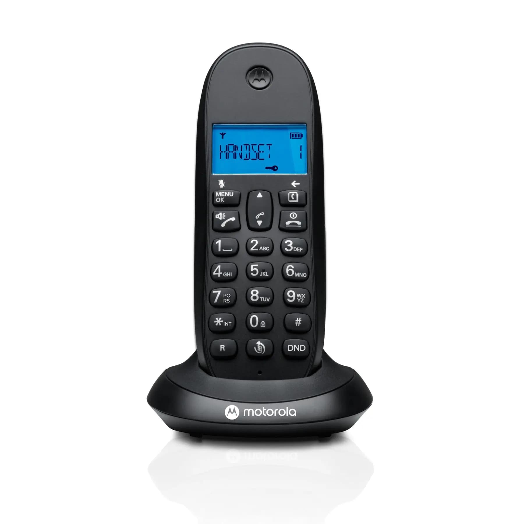 Motorola C1001CB+ - Teléfono Inalámbrico Digital DECT - Modo Call Blocking, Identificador de Llamadas, Manos Libres, Agenda 50 números, Pantalla