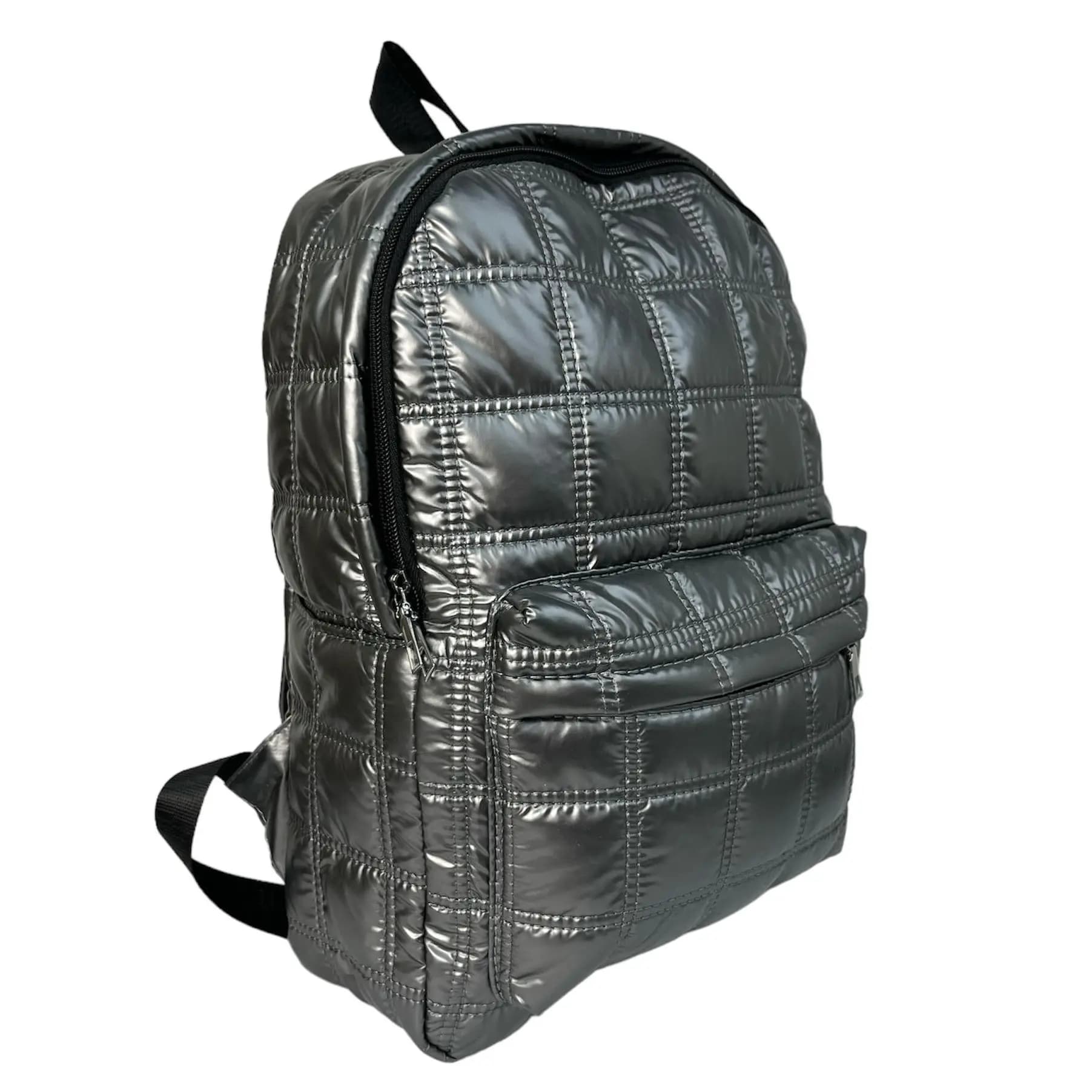 Mochila informal para mujer.MEJORADA.Material de plumón,Impermeable,Color sólido metalizado brillante con gran capaciada